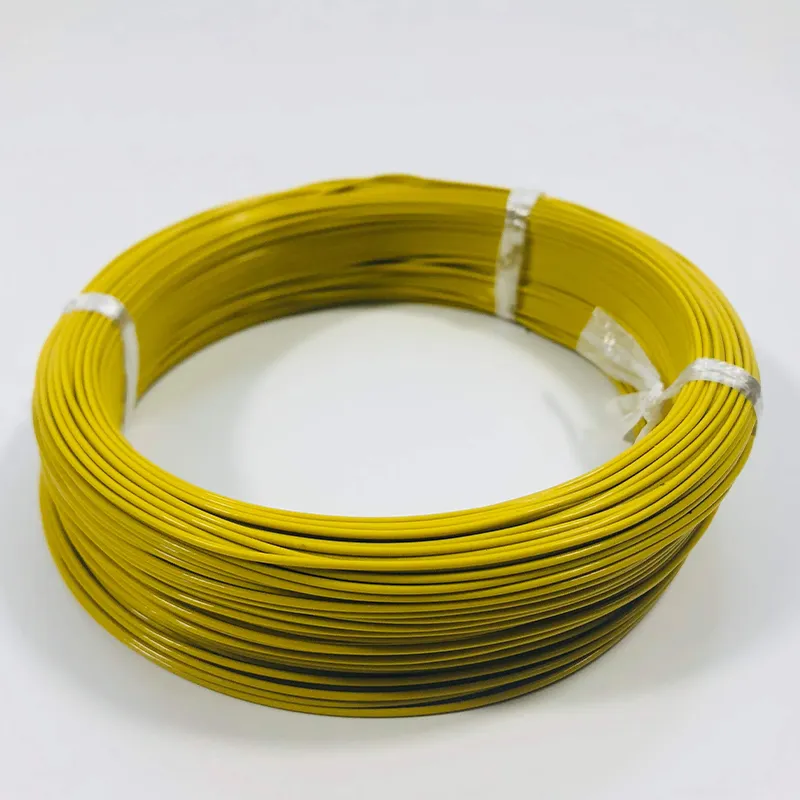 Yellow inductive loop coil wire roll used for ground sensing coil installation in parking barrier systems.
